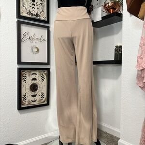 Beige Wide Leg Women's Pants